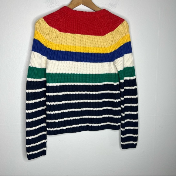 NWT Polo Ralph Lauren Stripe Chunky Knit Cotton Sweater Textured 3D Knit Sz S - Picture 9 of 11